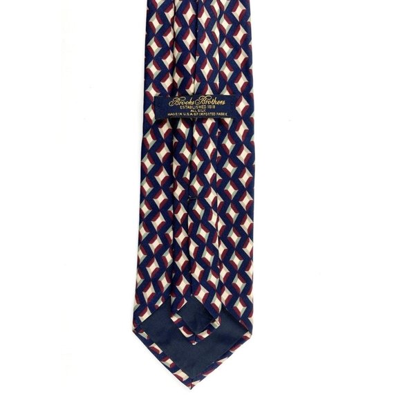 Brooks Brothers Men's Necktie. Blue with Geometric Pattern. Silk. VGC! - Picture 4 of 4